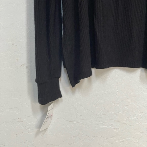 PST Los Angeles By Project Social T Black Ribbed Long Sleeve Hoodie … - Picture 4 of 9